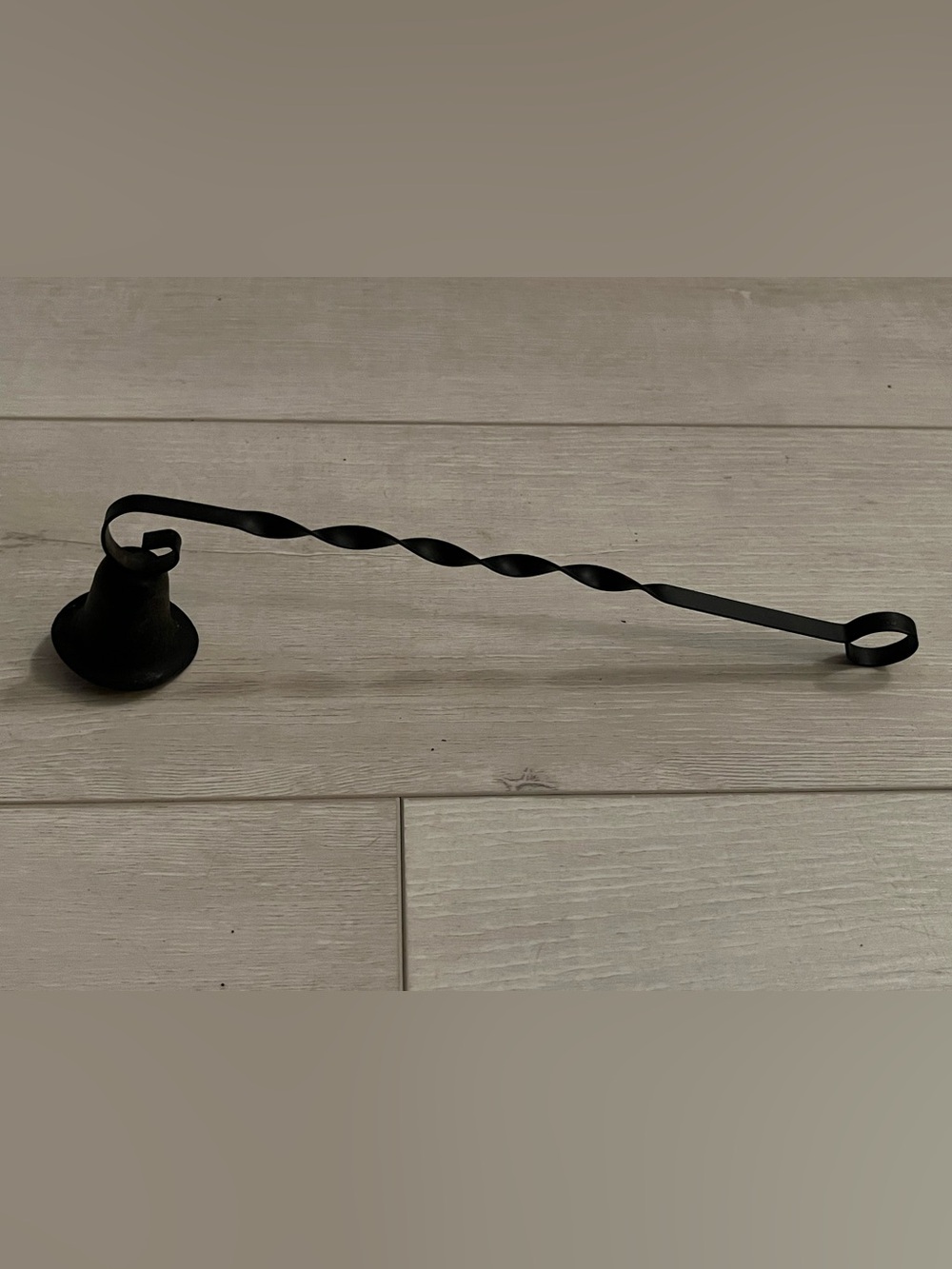 Black Twisted Metal candle snuffer -
